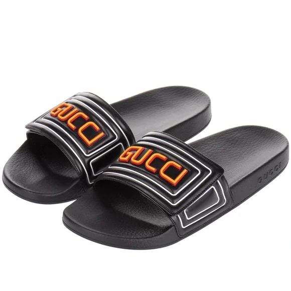 Gucci | Shoes | Gucci Leather Black Slippers Mens Size Us 6  display picture 1
